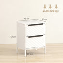 HOMCOM Chest of Drawers, Aluminium Handles, White