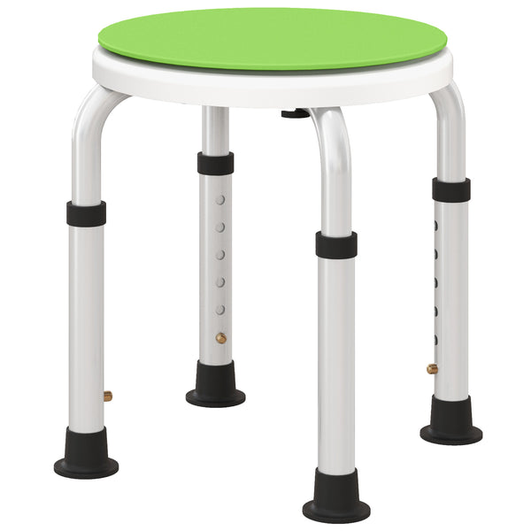 HOMCOM 360 Degree Swivel Shower Stool W/ Non-Slip Feet For Disabled Green