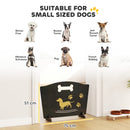 PawHut Wooden Dog Stopper, Freestanding Dog Gate With Support Feet, Black
