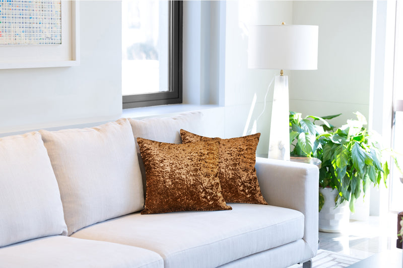 Crushed Velvet Luxury Cushion Cover in Taupe