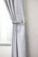 Crystal - Pair of Holdaback Tiebacks with End Finials in Matt Black