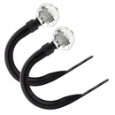 Crystal - Pair of Holdaback Tiebacks with End Finials in Matt Black