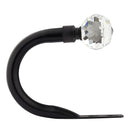 Crystal - Pair of Holdaback Tiebacks with End Finials in Matt Black