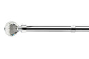 Crystal - Extendable Curtain Pole with Pair of End Finials in Chrome