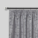 Crystal - Extendable Matt Black Curtain Pole with Rings and Pair of End Finials