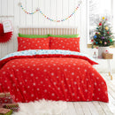 Fusion Christmas Snowman Duvet Cover Set In Duck Egg Blue/Red Reversible