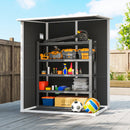 Outsunny Lean To Garden Shed, Plastic Tool Storage House W/ Lockable Door