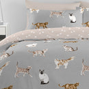 Fusion Cats Duvet Cover Set in Grey
