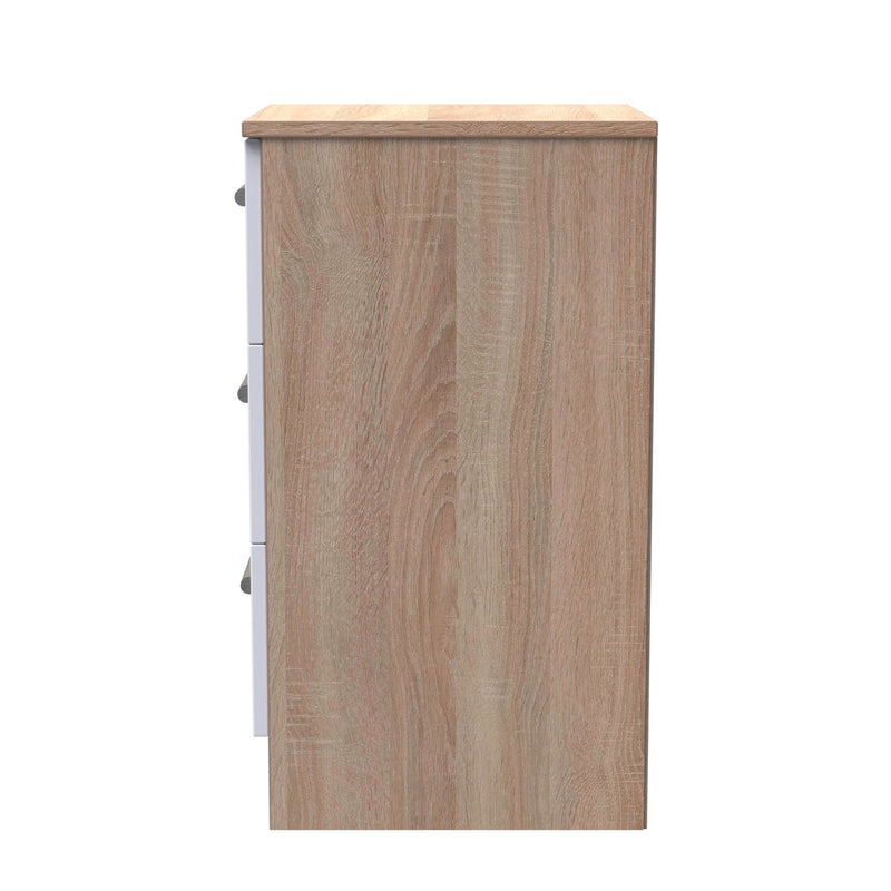 Copenhagen Ready Assembled Bedside Table with 3 Drawers  - t