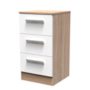 Copenhagen Ready Assembled Bedside Table with 3 Drawers  - t