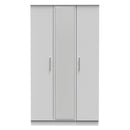 Copenhagen Ready Assembled Wardrobe with Triple Mirror - Grey Matt & White