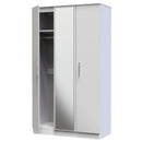 Copenhagen Ready Assembled Wardrobe with Triple Mirror - Grey Matt & White