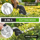 Outsunny 2-in-1 Cordless Hedge Trimmer & Grass Shear with 2000mAh Batteries