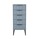 Bremen Ready Assembled 5 Drawer Tallboy in Denim Blue