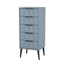 Bremen Ready Assembled 5 Drawer Tallboy in Denim Blue