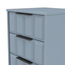 Bremen Ready Assembled 5 Drawer Tallboy in Denim Blue