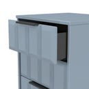 Bremen Ready Assembled 5 Drawer Tallboy in Denim Blue
