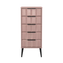Bremen Ready Assembled 5 Drawer Tallboy in Kobe Pink