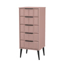 Bremen Ready Assembled 5 Drawer Tallboy in Kobe Pink