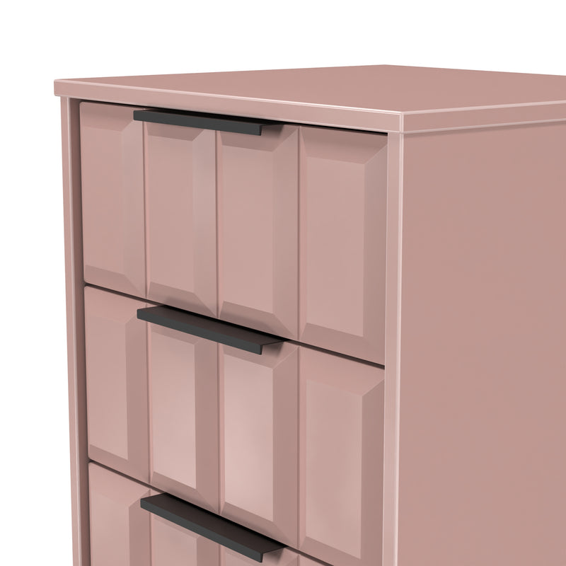Bremen Ready Assembled 5 Drawer Tallboy in Kobe Pink