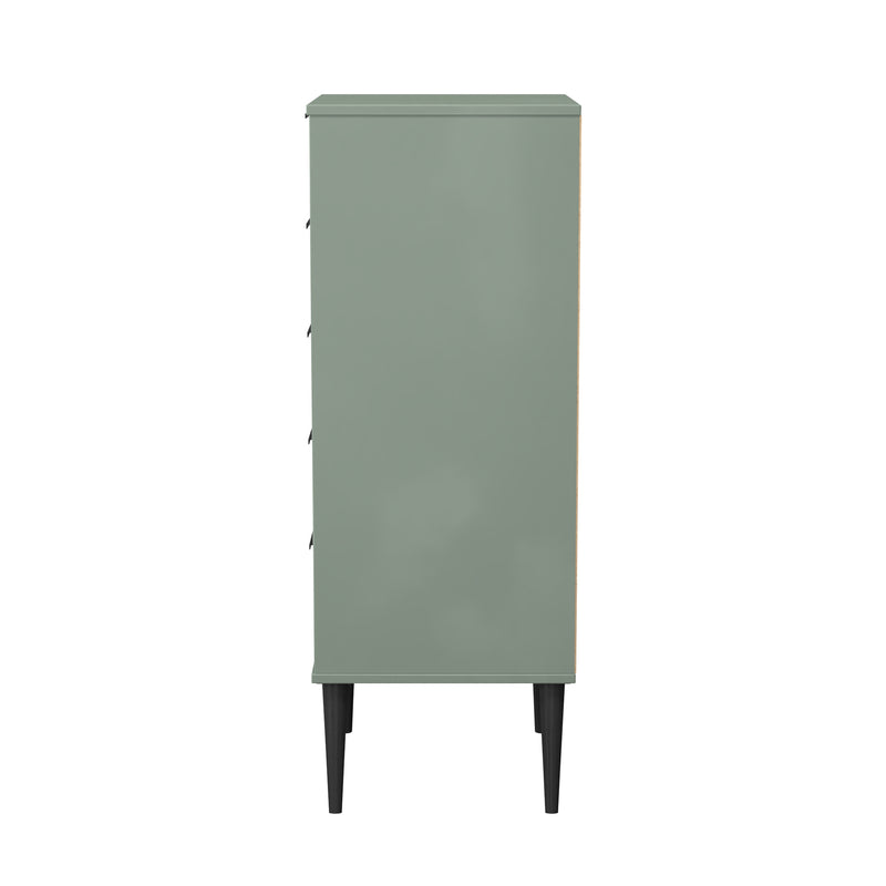 Bremen Ready Assembled 5 Drawer Tallboy in Reed Green