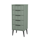 Bremen Ready Assembled 5 Drawer Tallboy in Reed Green