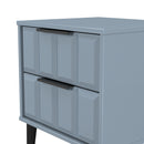 Bremen Ready Assembled 2 Drawer Bedside Cabinet in Denim Blue