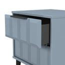 Bremen Ready Assembled 2 Drawer Bedside Cabinet in Denim Blue