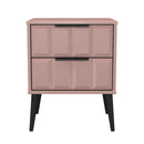 Bremen Ready Assembled 2 Drawer Bedside Cabinet in Kobe Pink