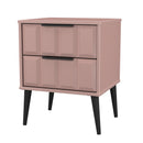 Bremen Ready Assembled 2 Drawer Bedside Cabinet in Kobe Pink