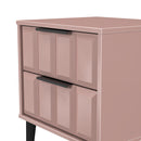 Bremen Ready Assembled 2 Drawer Bedside Cabinet in Kobe Pink