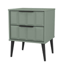 Bremen Ready Assembled 2 Drawer Bedside Cabinet in Reed Green