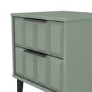 Bremen Ready Assembled 2 Drawer Bedside Cabinet in Reed Green