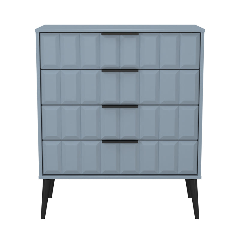 Bremen Ready Assembled 4 Drawer Chest in Denim Blue