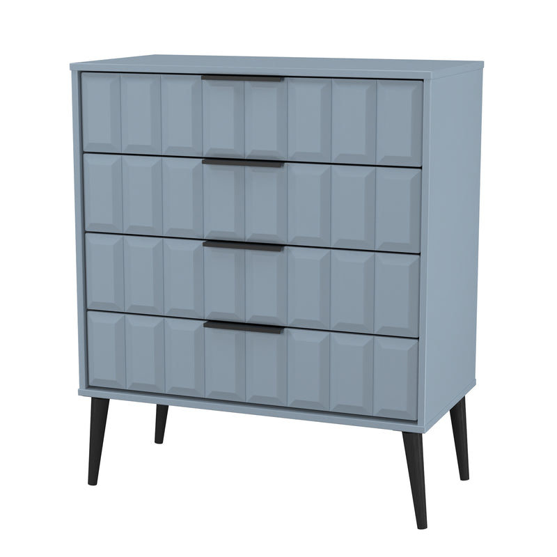 Bremen Ready Assembled 4 Drawer Chest in Denim Blue
