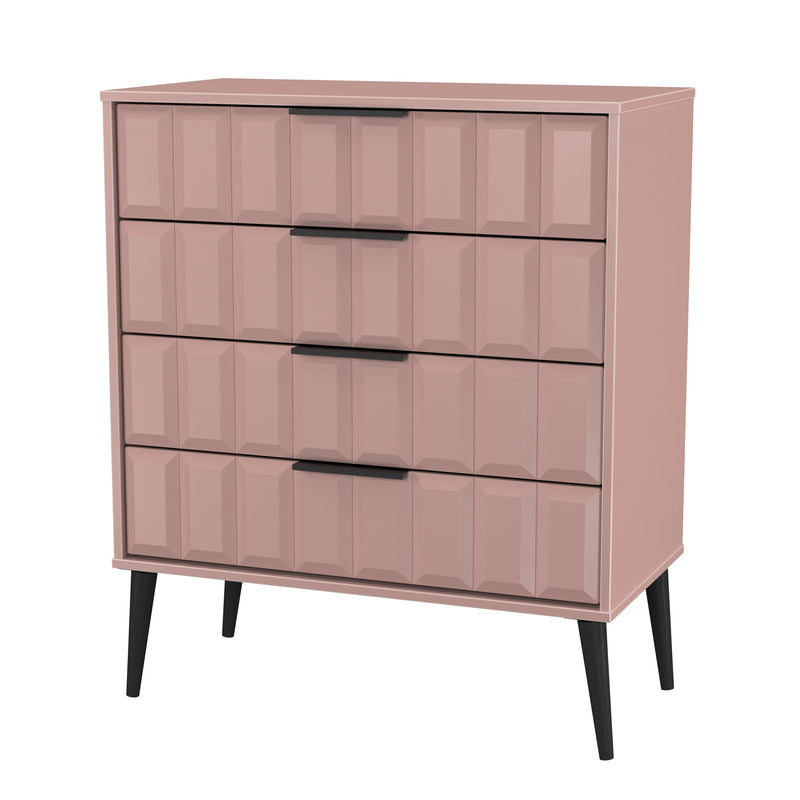 Bremen Ready Assembled 4 Drawer Chest in Kobe Pink