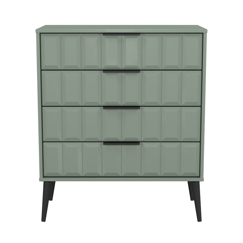 Bremen Ready Assembled 4 Drawer Chest in Reed Green