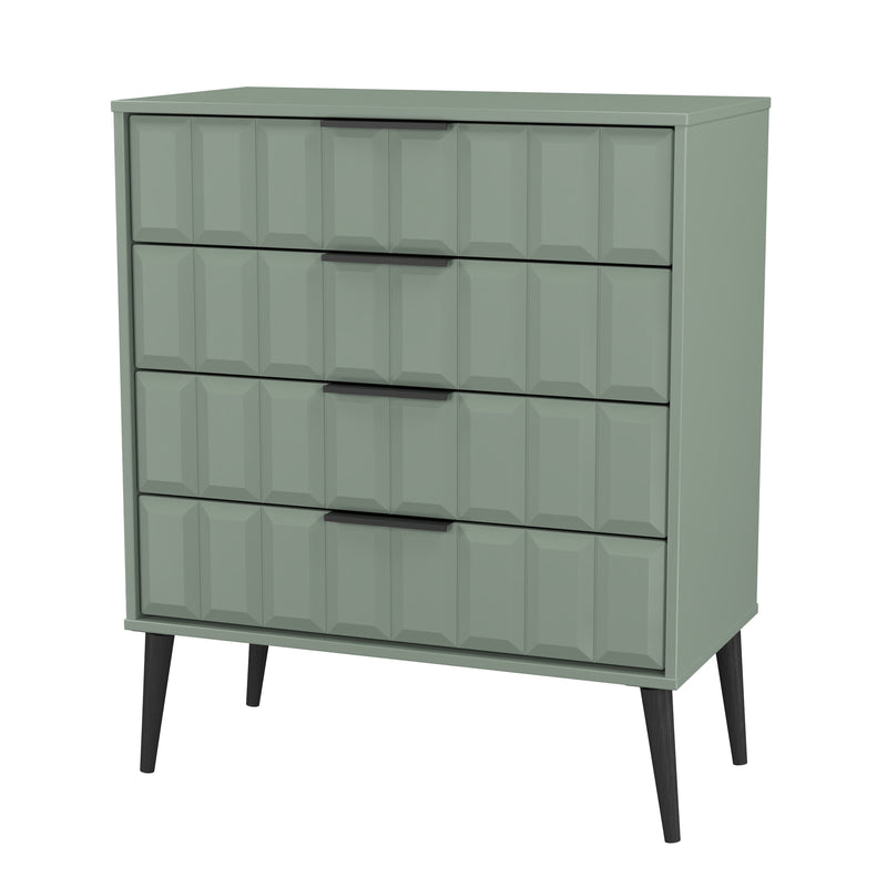 Bremen Ready Assembled 4 Drawer Chest in Reed Green