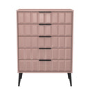 Bremen Ready Assembled 5 Drawer Chest in Kobe Pink