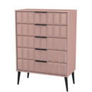 Bremen Ready Assembled 5 Drawer Chest in Kobe Pink