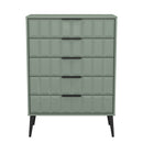 Bremen Ready Assembled 5 Drawer Chest in Reed Green