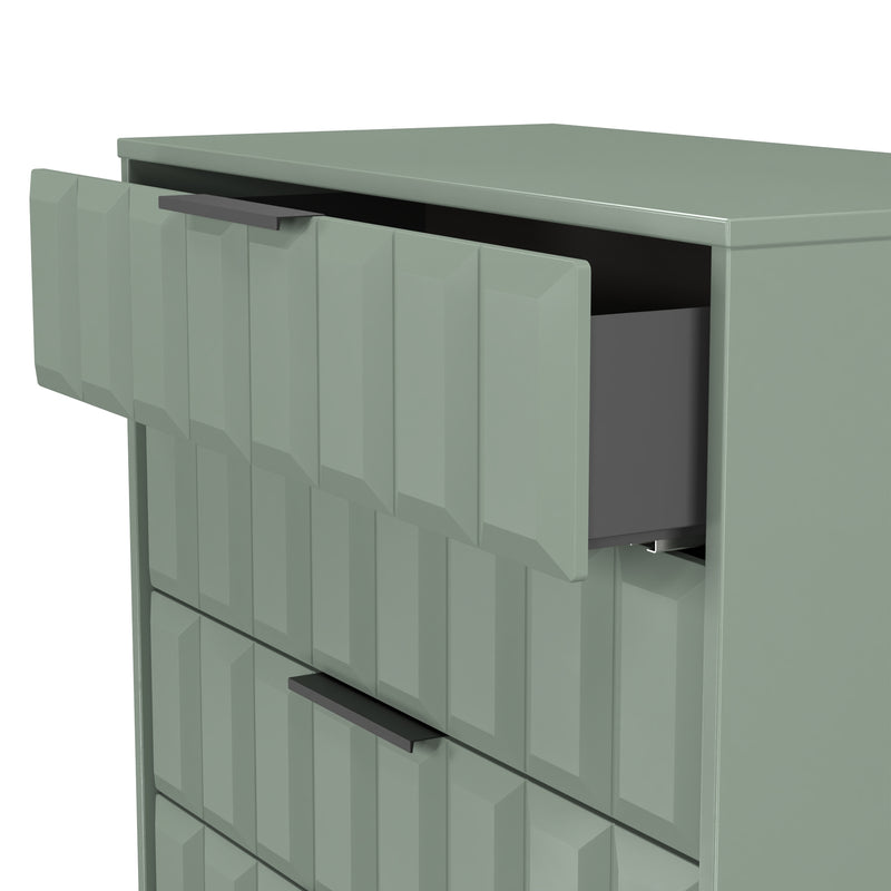 Bremen Ready Assembled 5 Drawer Chest in Reed Green