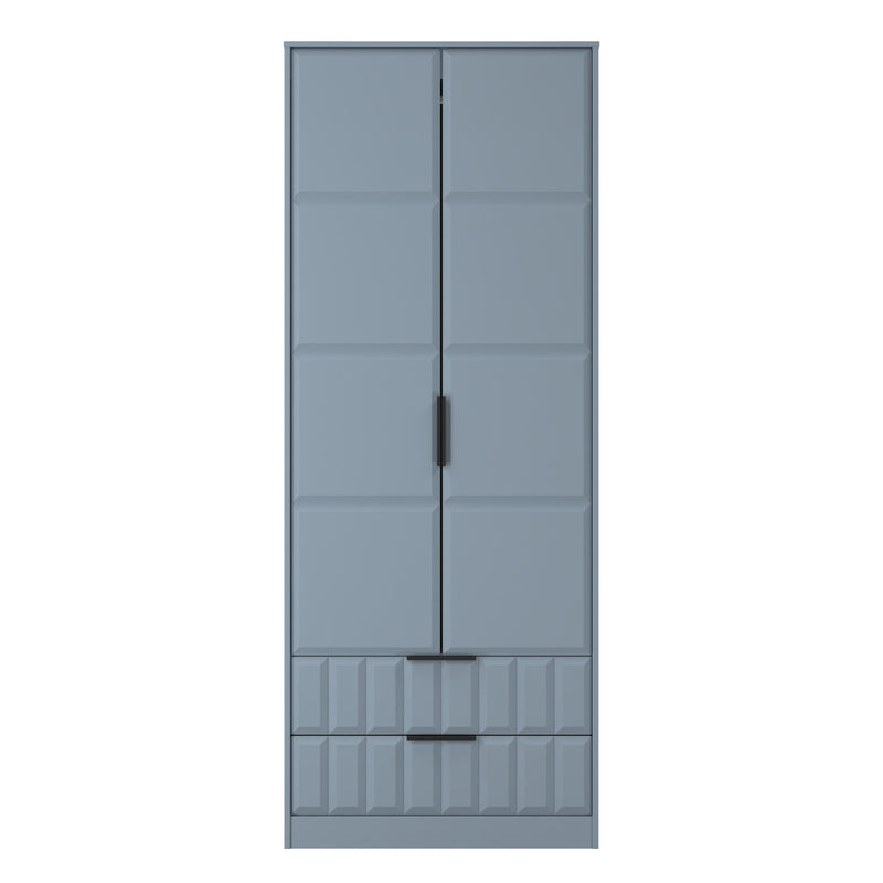 Bremen Ready Assembled 2 Door 2 Drawer Wardrobe in Denim Blue
