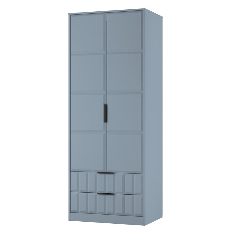 Bremen Ready Assembled 2 Door 2 Drawer Wardrobe in Denim Blue