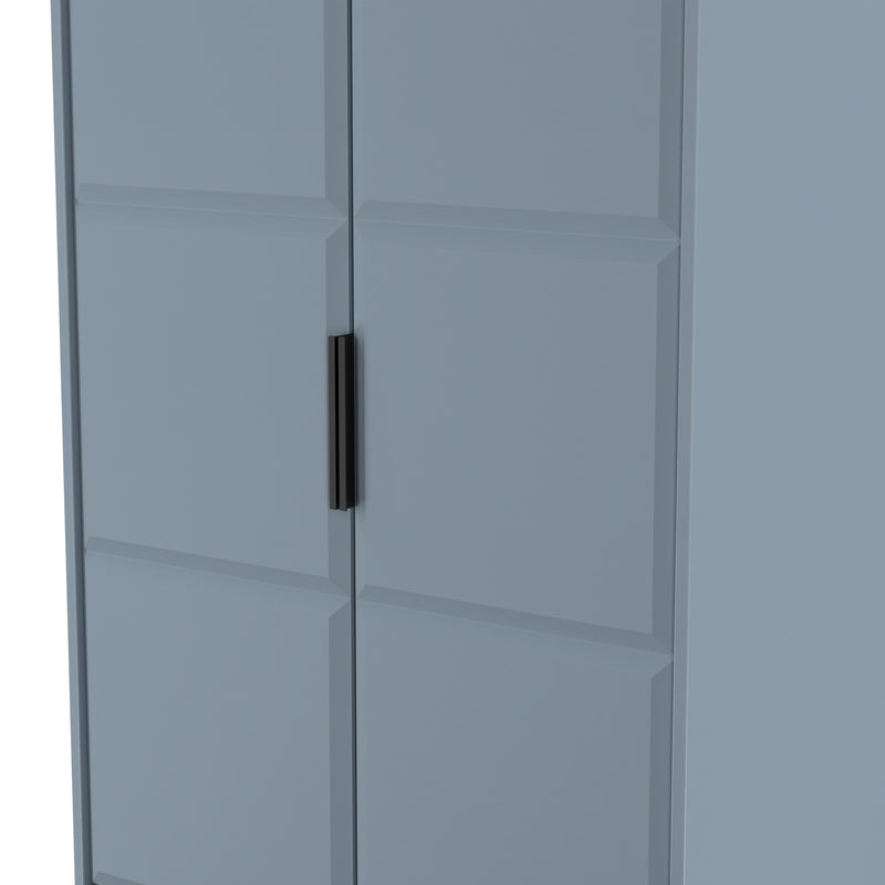 Bremen Ready Assembled 2 Door 2 Drawer Wardrobe in Denim Blue