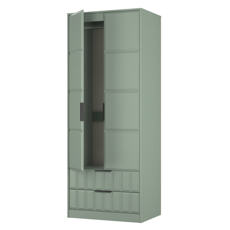 Bremen Ready Assembled 2 Door 2 Drawer Wardrobe in Reed Green