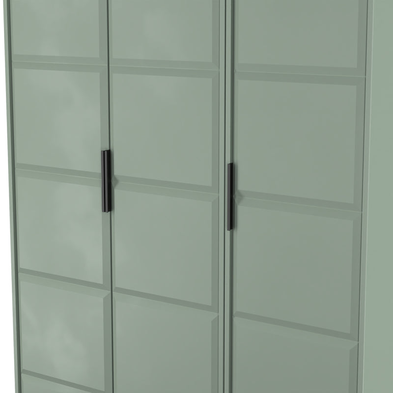 Bremen Ready Assembled 3 Door Wardrobe in Reed Green