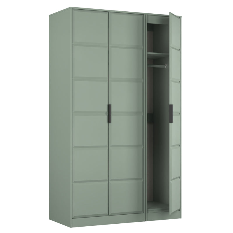 Bremen Ready Assembled 3 Door Wardrobe in Reed Green