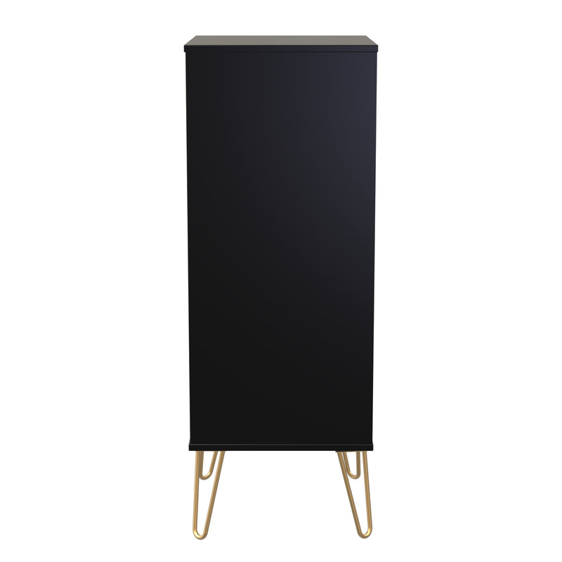 Hanover Ready Assembled 5 Drawer Tallboy in Deep Black & Black Matt