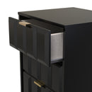 Hanover Ready Assembled 5 Drawer Tallboy in Deep Black & Black Matt